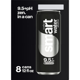 Smartwater 12oz eight-pack on shelf communicates value and portability