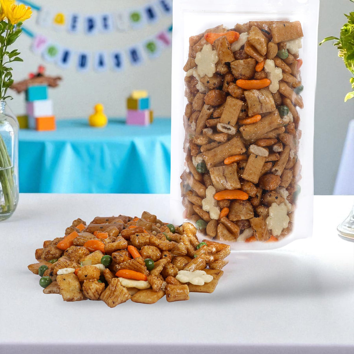 Smarty Stop Asian-inspired flavor pairing idea shown with crackers and greens.