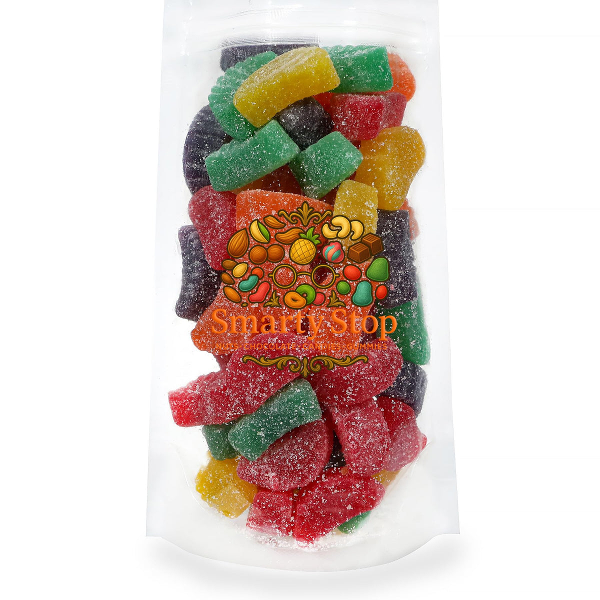 Smarty Stop Assorted Slice Wedges Candy – lemon, cherry, strawberry, orange flavors in one bag