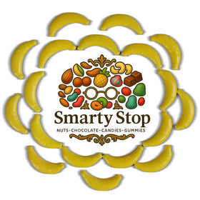 Two-pound Smarty Stop Banana Heads packaging stored pantry-ready