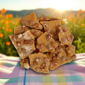 Holiday care package idea featuring Smarty Stop brittle.