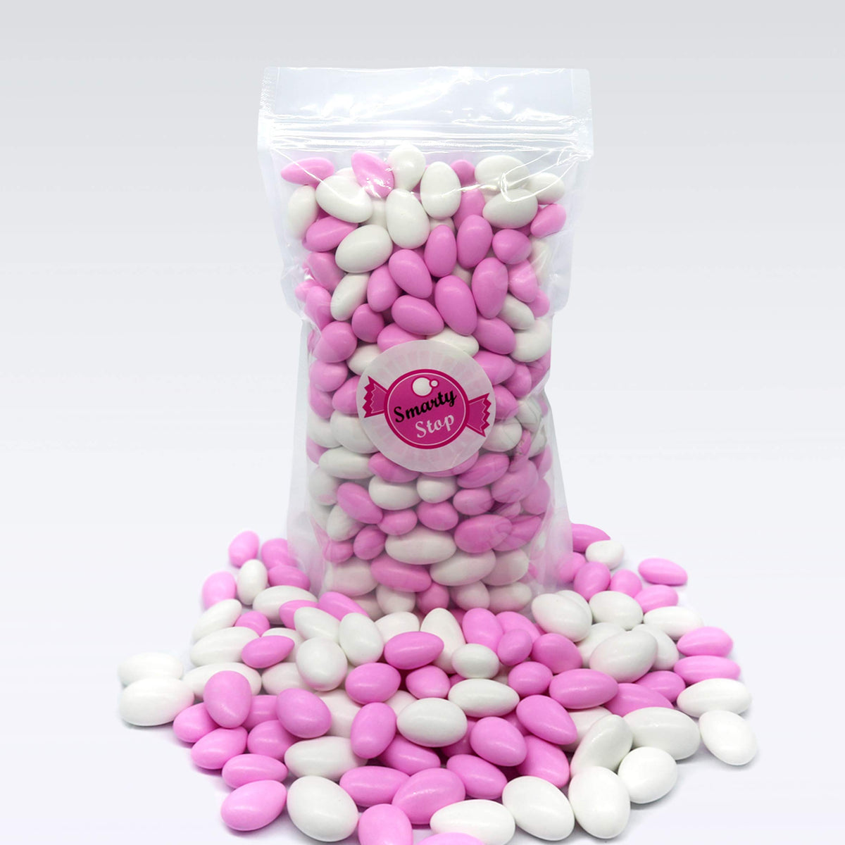 Smarty Stop Jordan almonds bulk display for party bowls and dessert tables
