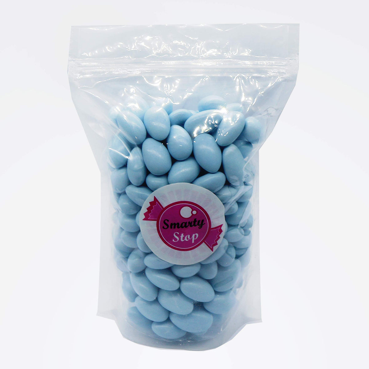 Two-pound bulk pack of Smarty Stop Jordan almonds, ready for parties and gatherings.