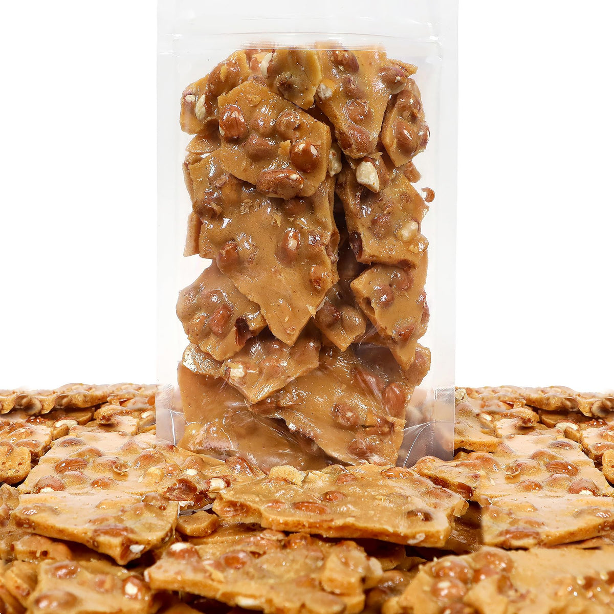 Crunchy snap close-up showing crisp texture of Smarty Stop brittle
