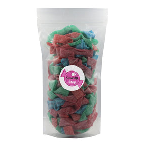 Assorted sour flavors in Smarty Stop belts tempt crispy-chew moments