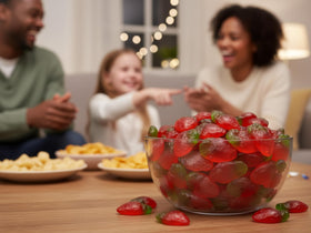 Smarty Stop Strawberry Gummies perfect for gifting and party favors with bold strawberry flavor.