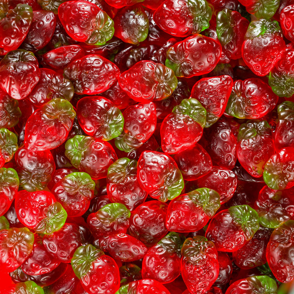 Smarty Stop Strawberry Gummies pack close-up highlighting juicy flavor for on-the-go snacking.