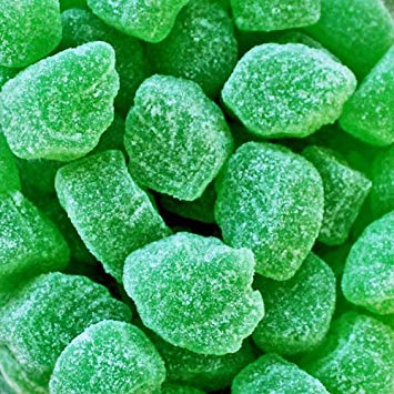 Smarty Stop green jelly spearmint slices candy in a bag for refreshing snacking.