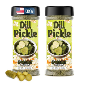 Smash Seasonings Dill Pickle popcorn seasoning bottle adds bold tangy flavor for popcorn.