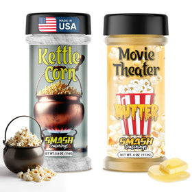 Smash Seasonings Kettle Corn seasoning bottle pour over popcorn for a nostalgic fairground flavor
