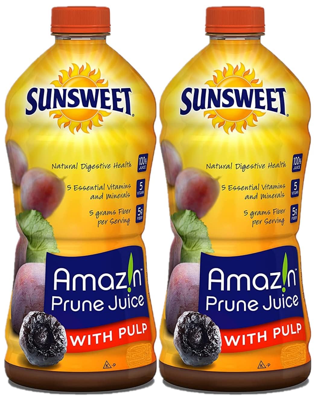 Smiling Sweets Sunsweet Amazin Prune Juice with Pulp being poured into a glass for a refreshing start