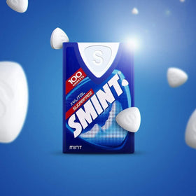 Smint cooling mint taste image showing refreshing breath after meals.