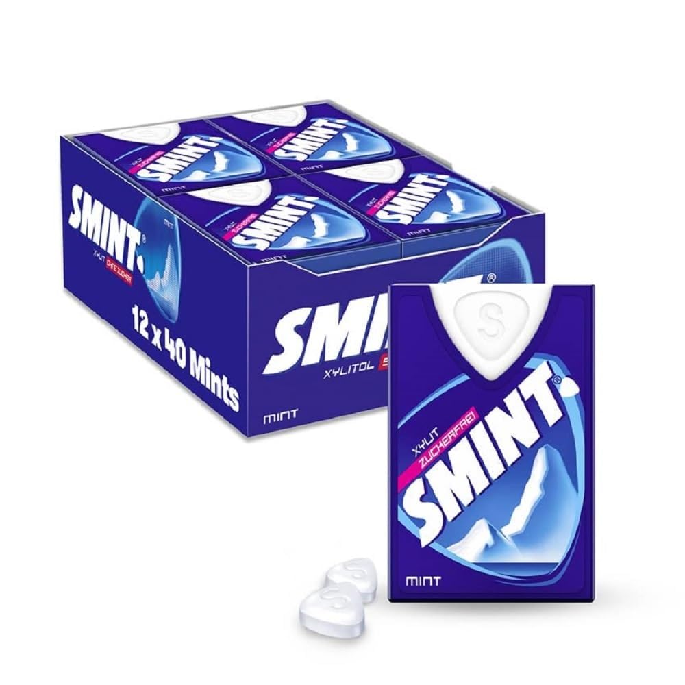 Smint dental mint flavour 8g box delivering sugar-free freshness for the whole day.