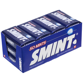 Smint Mints Peppermint can top open for easy access during travel