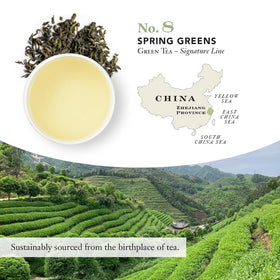 A steaming cup of green tea offering a caffeinated lift.