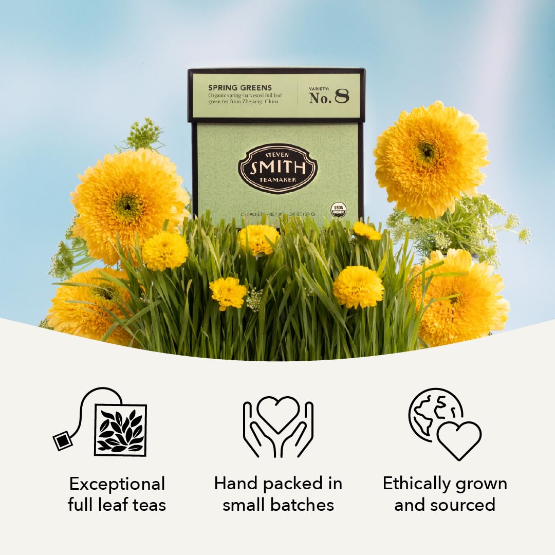 15 plant-based sachets provide convenient, compostable options for daily tea.