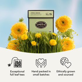 15 plant-based sachets provide convenient, compostable options for daily tea.