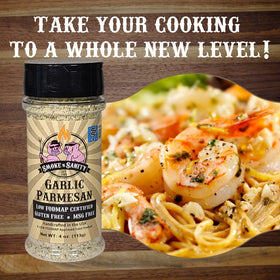 Close-up of Smoke n Sanity Garlic Parmesan blend for flavor