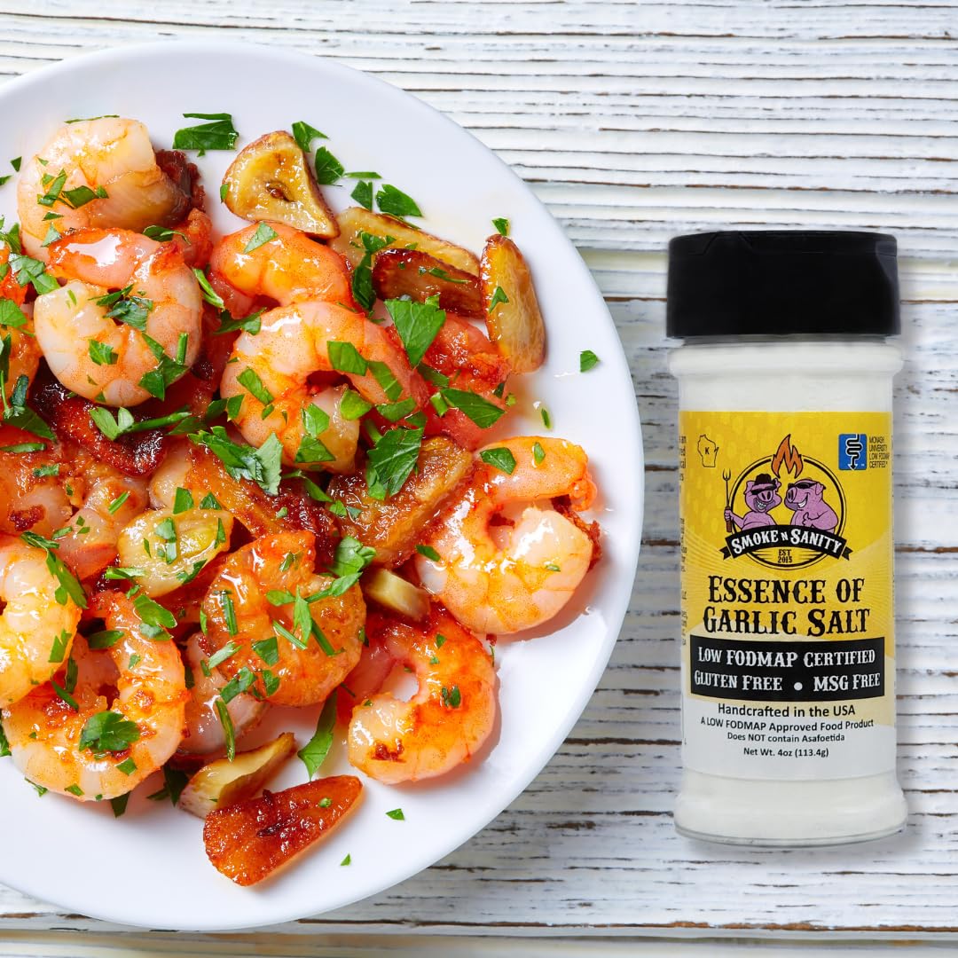 Smoke n Sanity Essence of Garlic Salt in a bright kitchen scene for quick flavoring