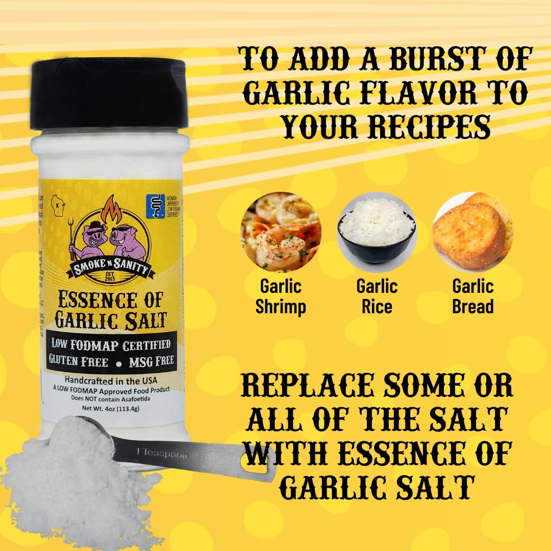 Smoke n Sanity Essence of Garlic Salt measure spoon showing precise seasoning