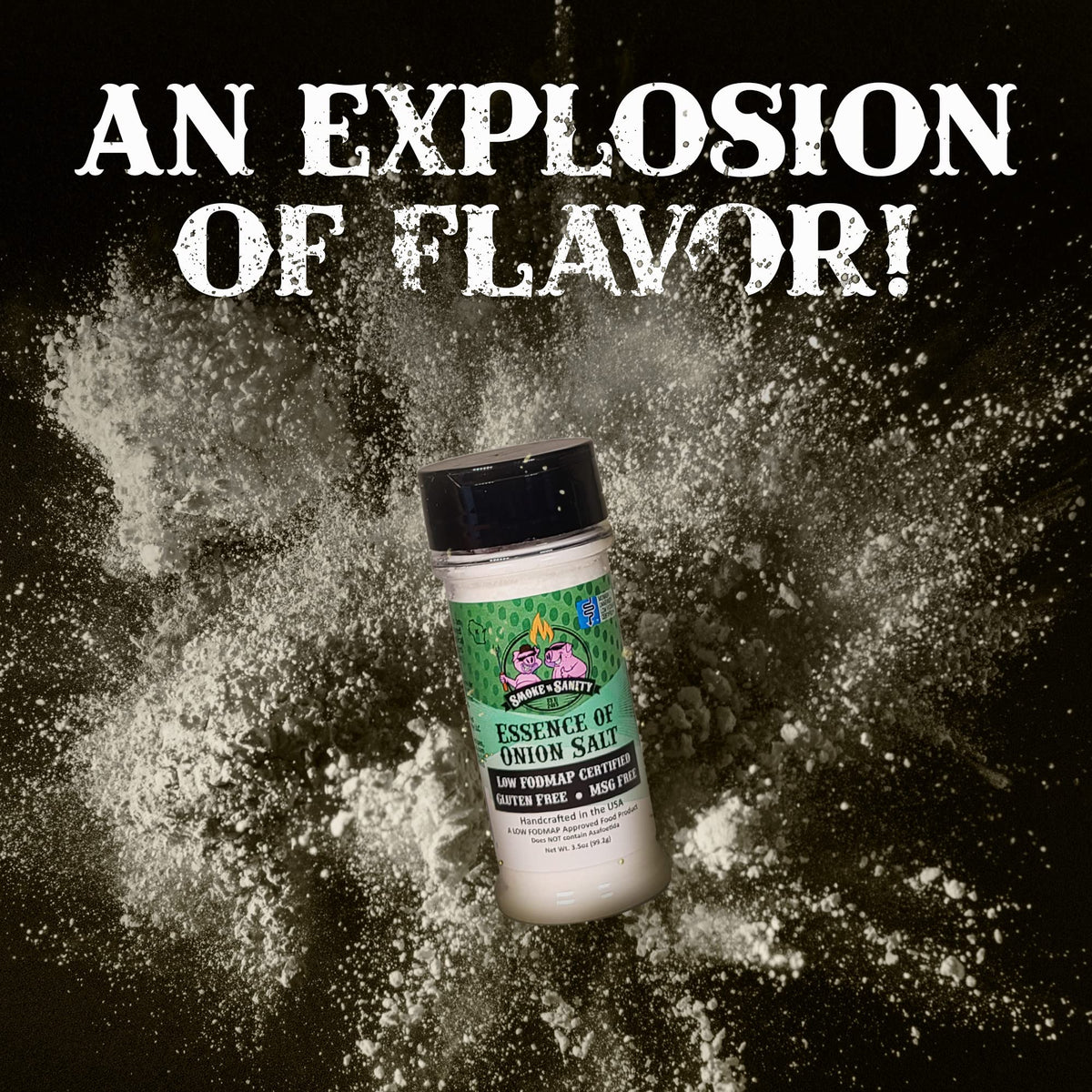 Smoke n Sanity Essence of Onion Salt on popcorn for a tasty snack.