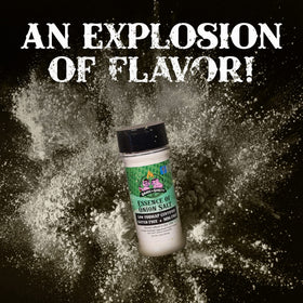 Smoke n Sanity Essence of Onion Salt on popcorn for a tasty snack.