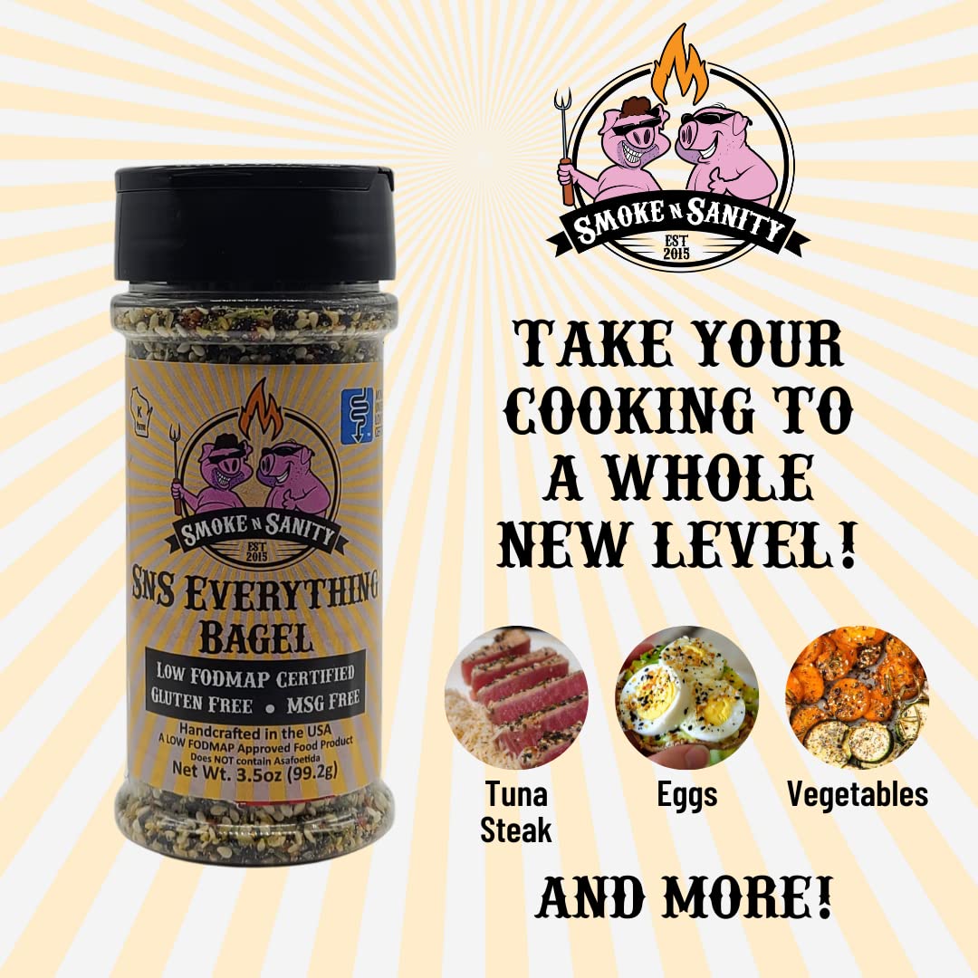 Close-up of Smoke n Sanity Everything Bagel Seasoning highlighting garlic-onion aroma
