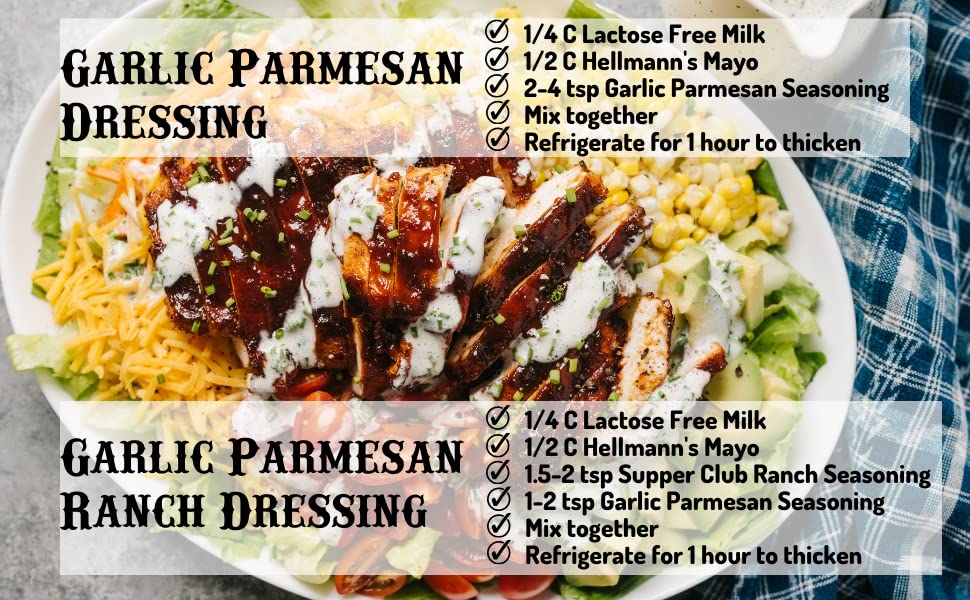 Smoke n Sanity Garlic Parmesan on seafood to enrich light plates.