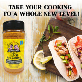 Smoke n Sanity Taco Seasoning sprinkled into a bowl with ingredients