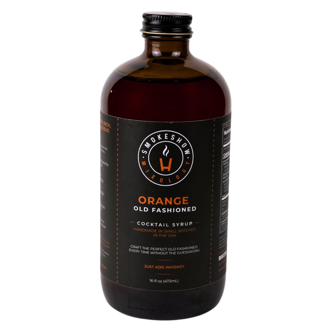 Smokeshow Orange Old Fashioned Syrup bottle for quick, delicious cocktails at home.