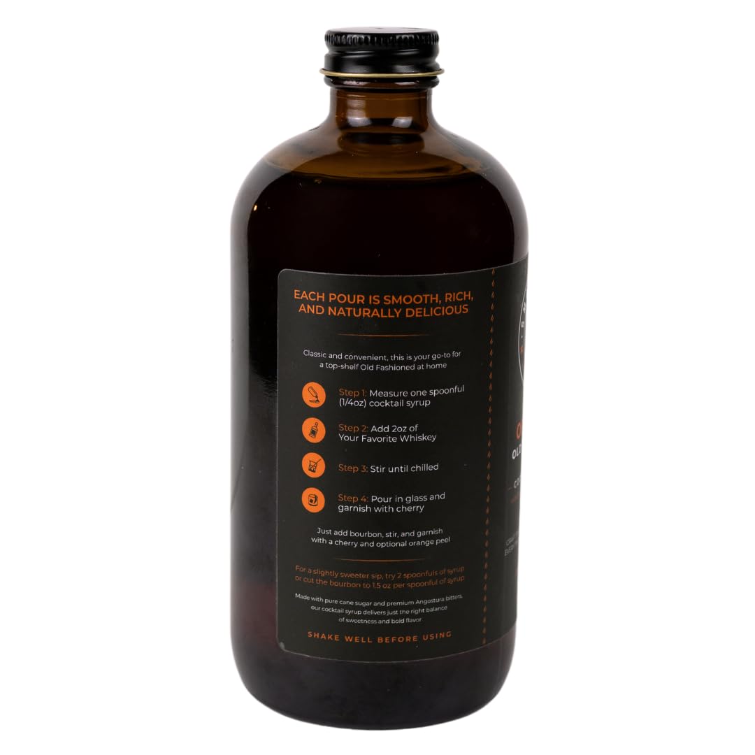 Smokeshow Orange Old Fashioned Syrup with ice-ready chill for quick servings.