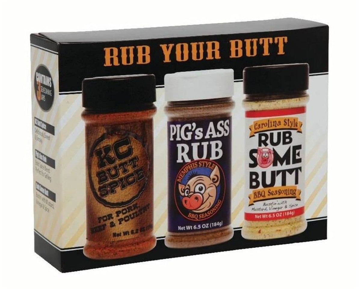 Smokin' Booty Rubs Rub Your Butt Championship seasoning gift pack for flavorful backyard barbecues