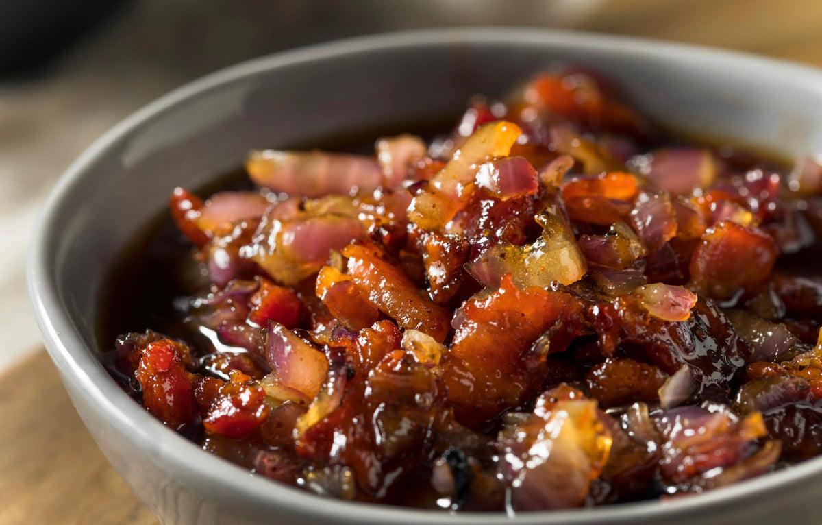 Smoky Mountain Southern Style Bacon Jam spread brings rich flavor to snacks.