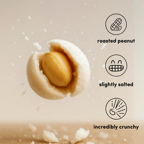 Close-up of roasted Smolbol peanuts highlighting the savory, crunchy texture.