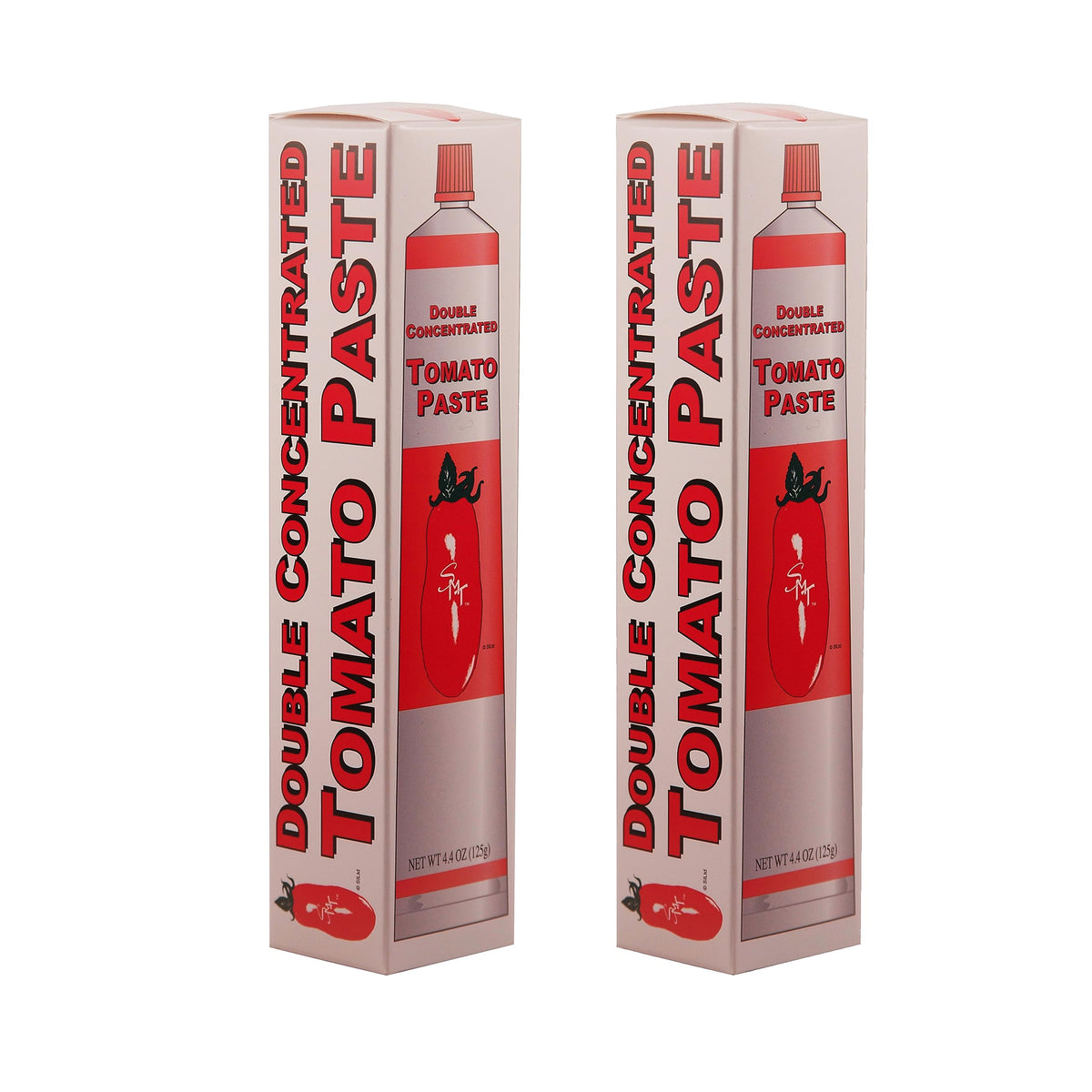 SMT San Merican Tomato paste tube shows double-concentrated flavor ready for quick cooking.