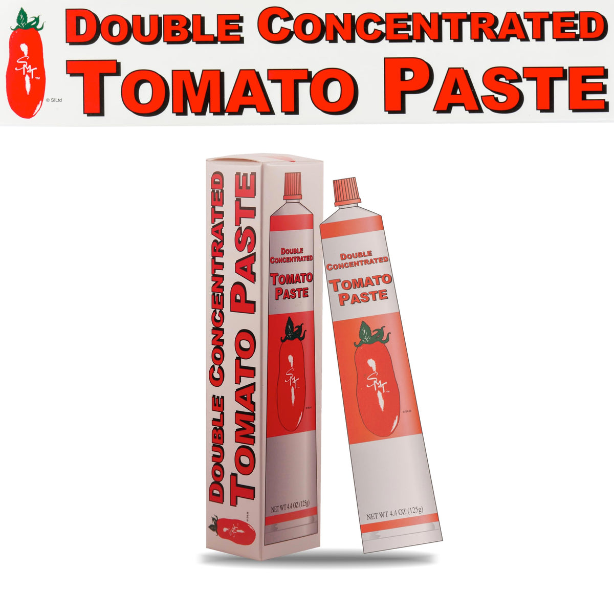 Pasta dish glazed with SMT San Merican Tomato paste showcasing vibrant color.
