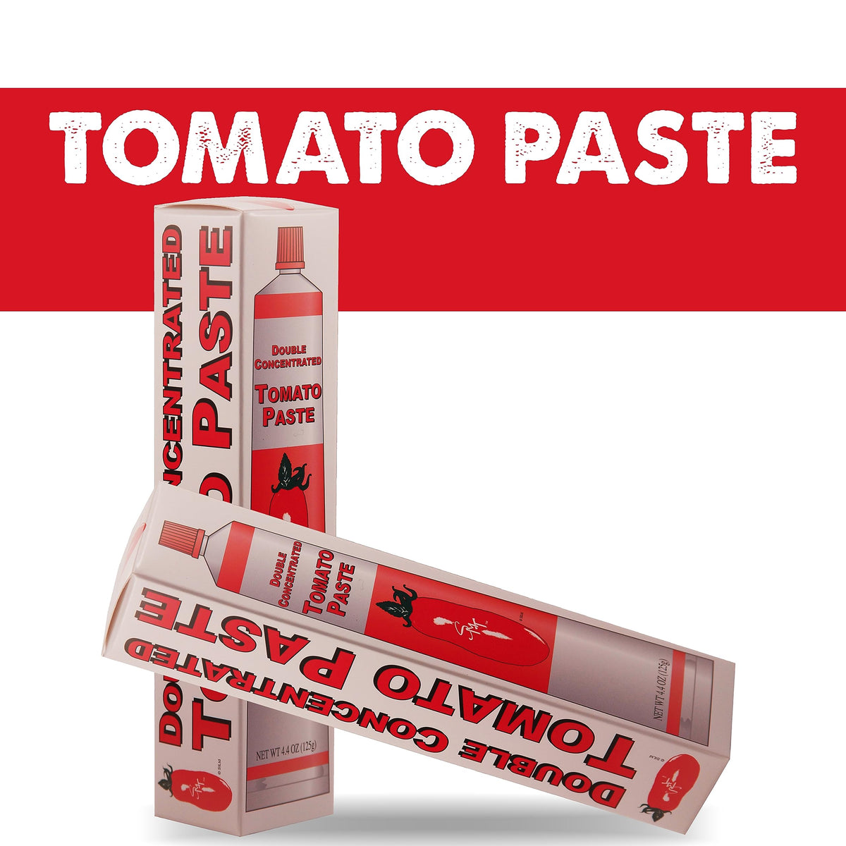 Close-up of SMT San Merican Tomato paste tube cap highlighting Italian richness for weeknight meals.
