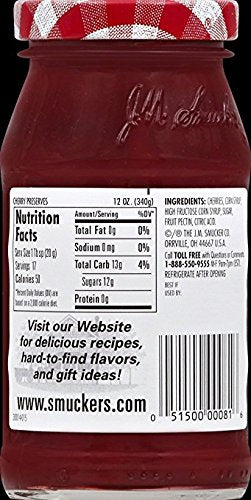 Smucker's Cherry Preserves pack of 2 in a pantry-ready bundle for family snacks.