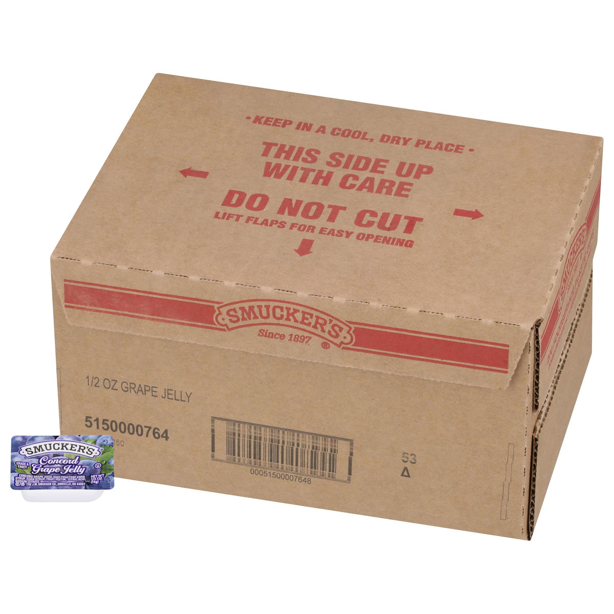 Smucker's Concord Grape Jelly cups in bulk, ideal for quick breakfast buffets.