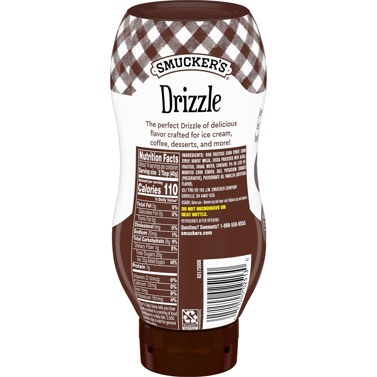 Smucker’s Drizzle bottle shows clear stripe to monitor levels