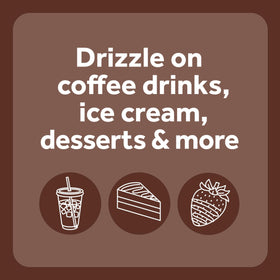Smucker’s Drizzle chocolate syrup on ice cream for a glossy finish