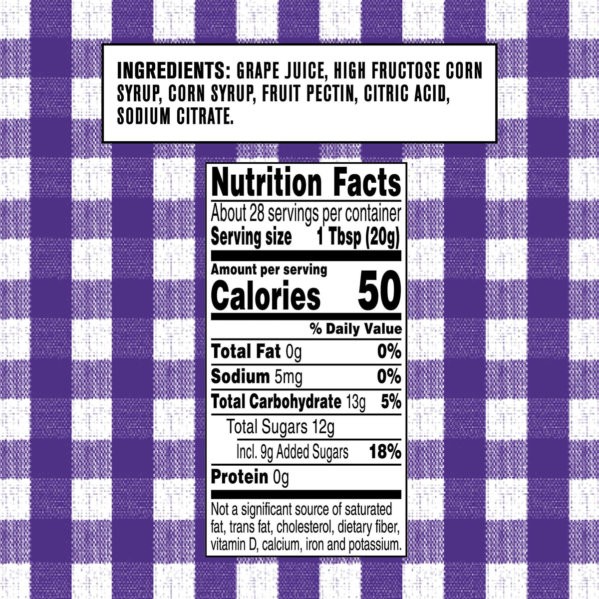 Smucker's grape jelly kosher-certified seal on packaging