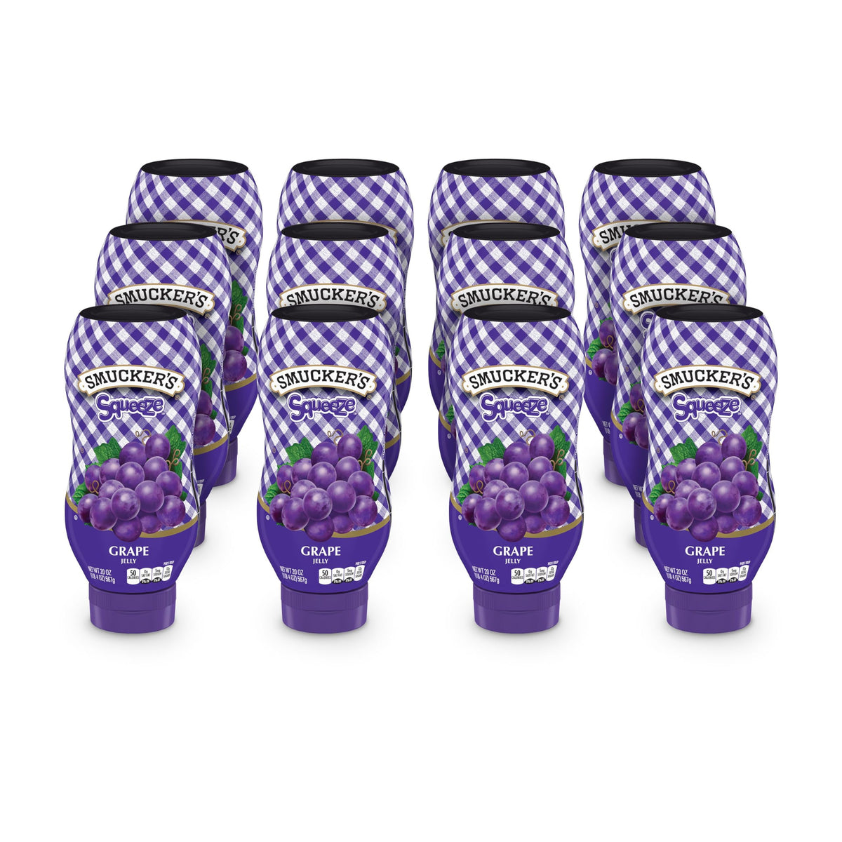 Smucker's grape jelly squeeze bottle ready for quick breakfast service