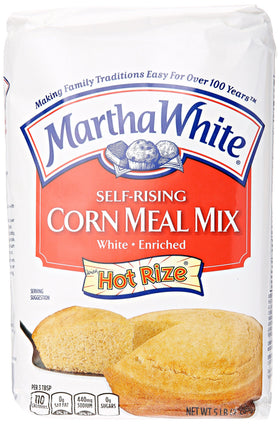 Smucker's Martha White corn meal mix packaging, convenient base for quick cornbread