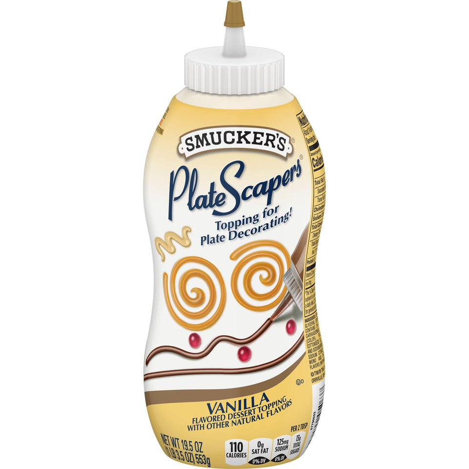 Smucker's PlateScapers vanilla bottles for quick dessert decorating