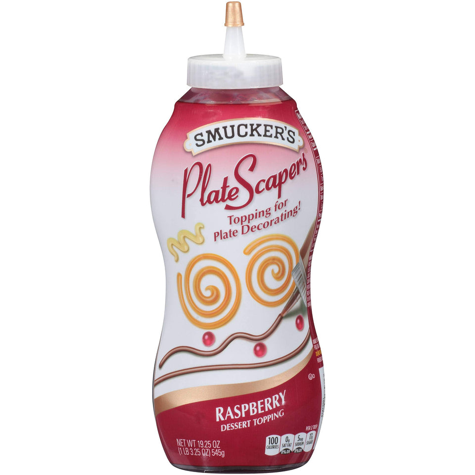 Smucker's PlateScapers Raspberry topping for elegant plate designs and quick dessert embellishment.