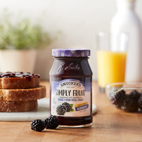 Close-up of Smucker's seedless blackberry spread texture