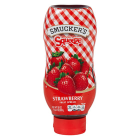 Smucker's Squeeze Strawberry case packaging indicates reliable multi-pack supply.