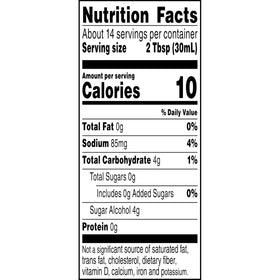 Smucker's Sugar Free Breakfast Syrup kitchen setup with open bottle.