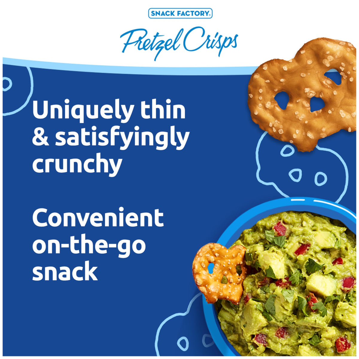 Snack Factory Pretzel Crisps Buffalo Wing: bold, spicy crunch for party snacking.